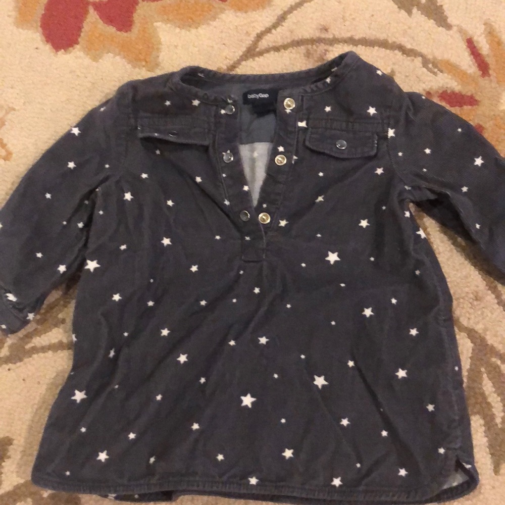 Corduroy blue and white star top